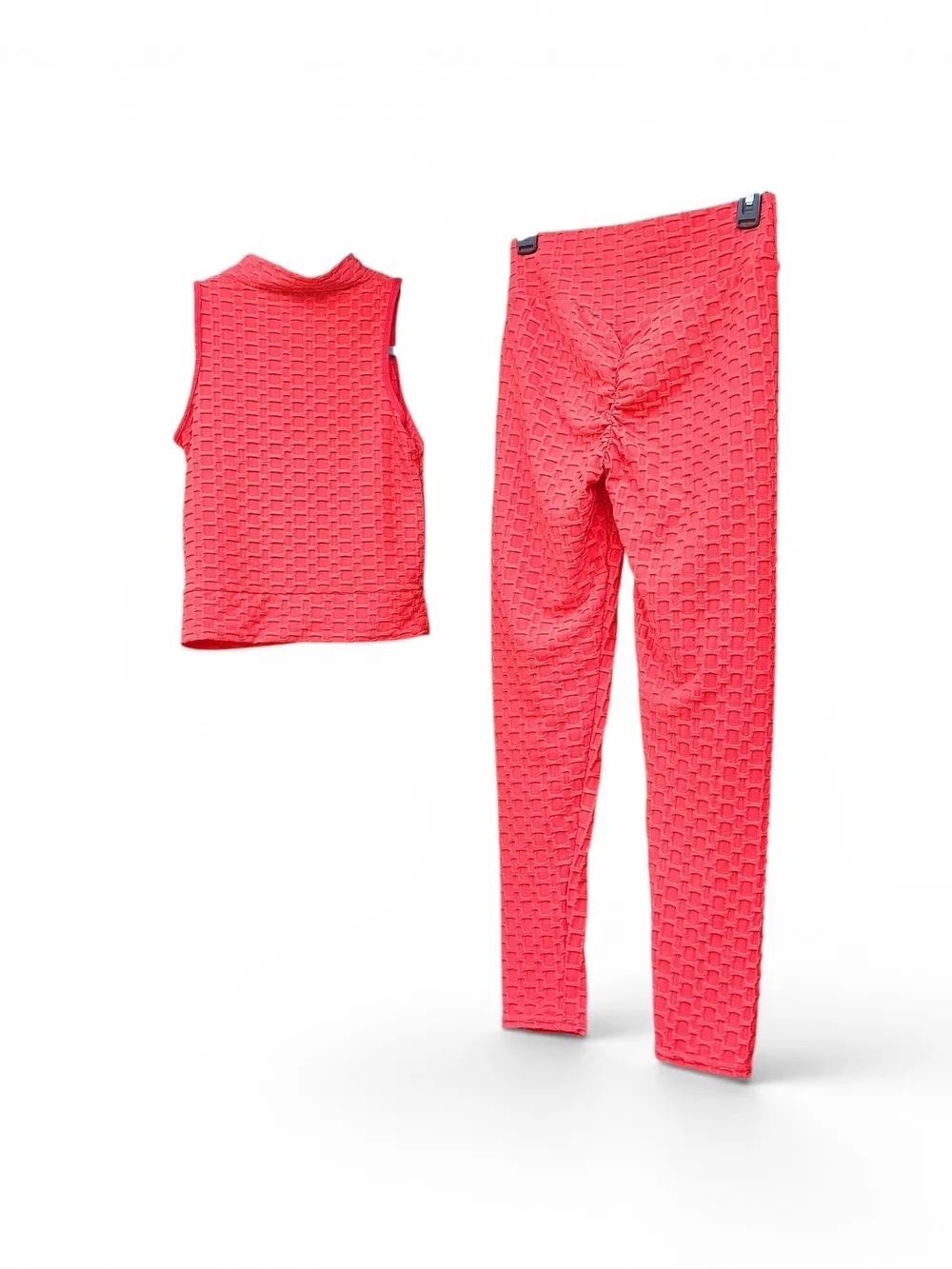Butt Lift Workout Set  High-Waist Leggings & Mock Neck Crop Top